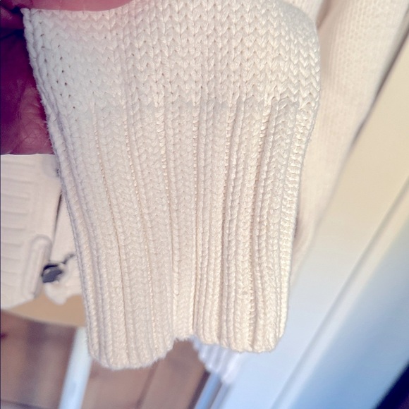 Chico's Chunky Metal Clasp Cardigan Sweater Womens 1/M Cotton 90’s Y2K Preppy - Picture 5 of 9